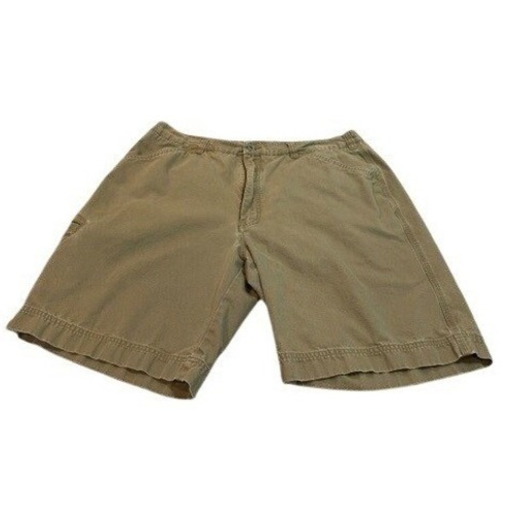 REI Mens 40 Olive Green Organic Cotton Canvas Hiking Utility Shorts Outdoor